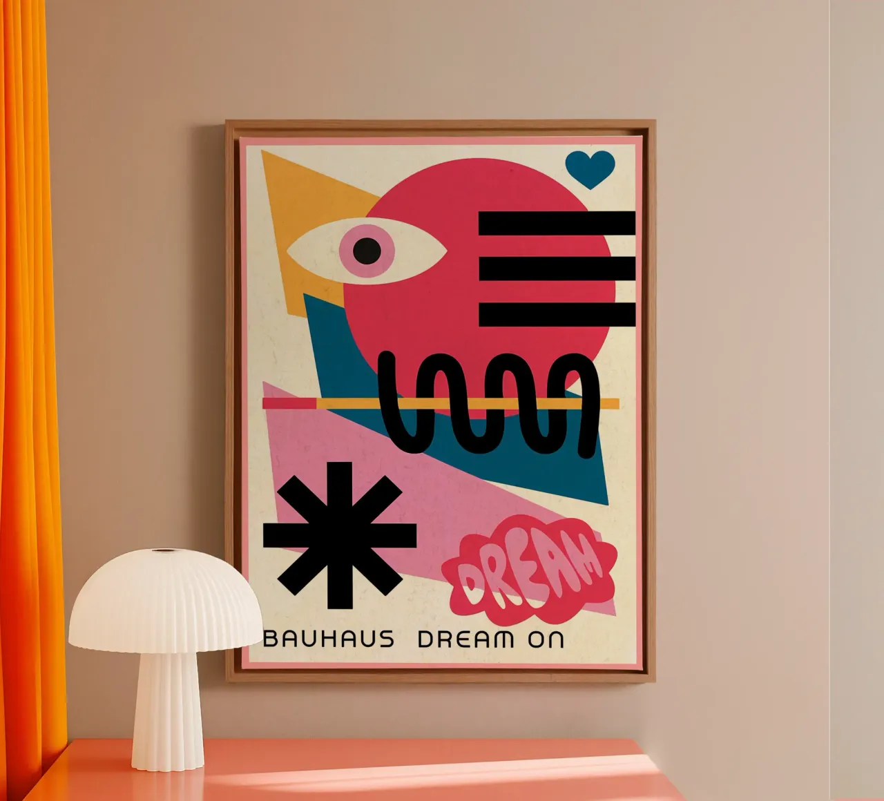 Bauhaus-droom over abstracte kunst canvas met Baklijst van Ashley Studio