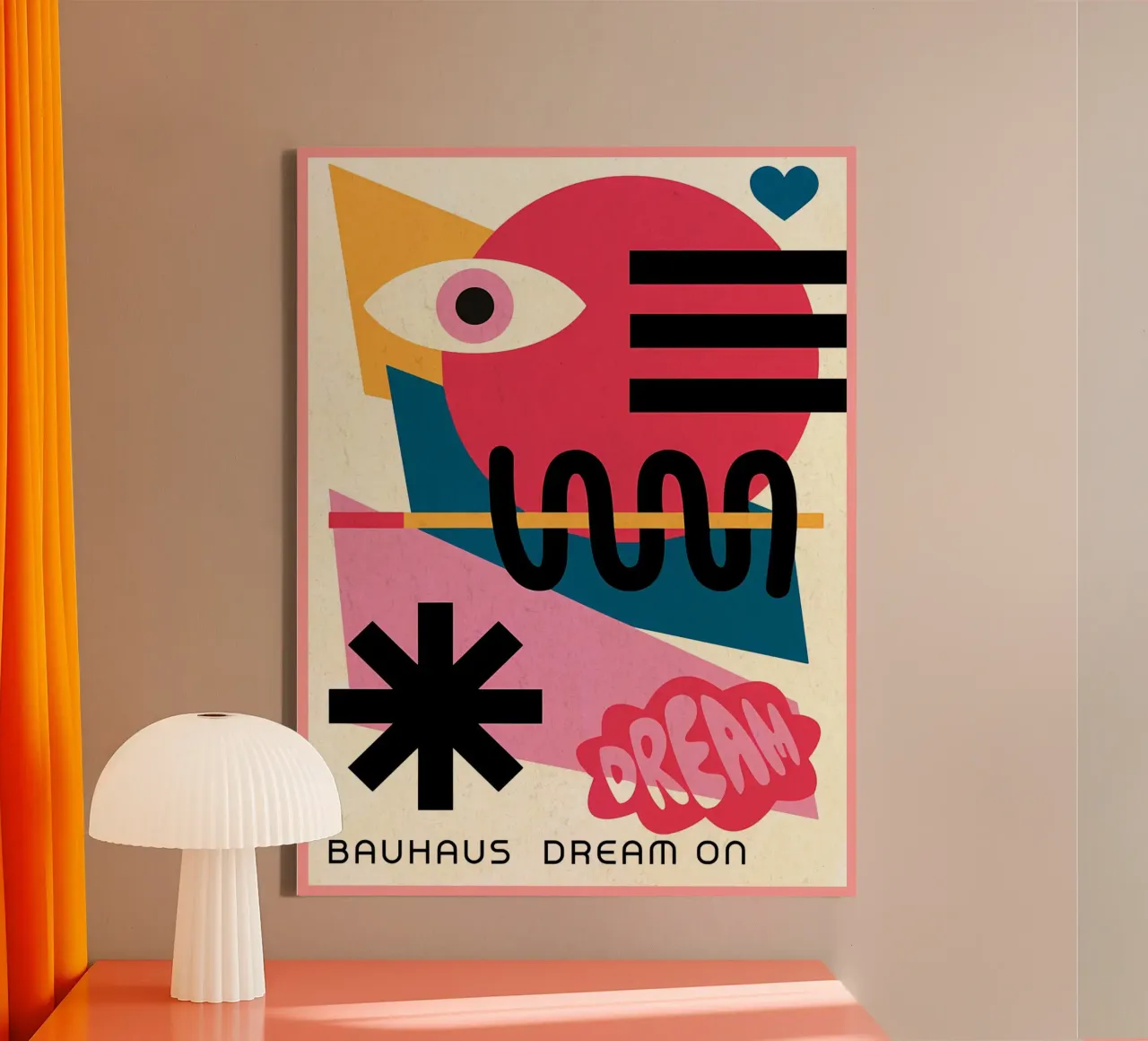 Bauhaus-droom over abstracte kunst canvas met Baklijst van Ashley Studio