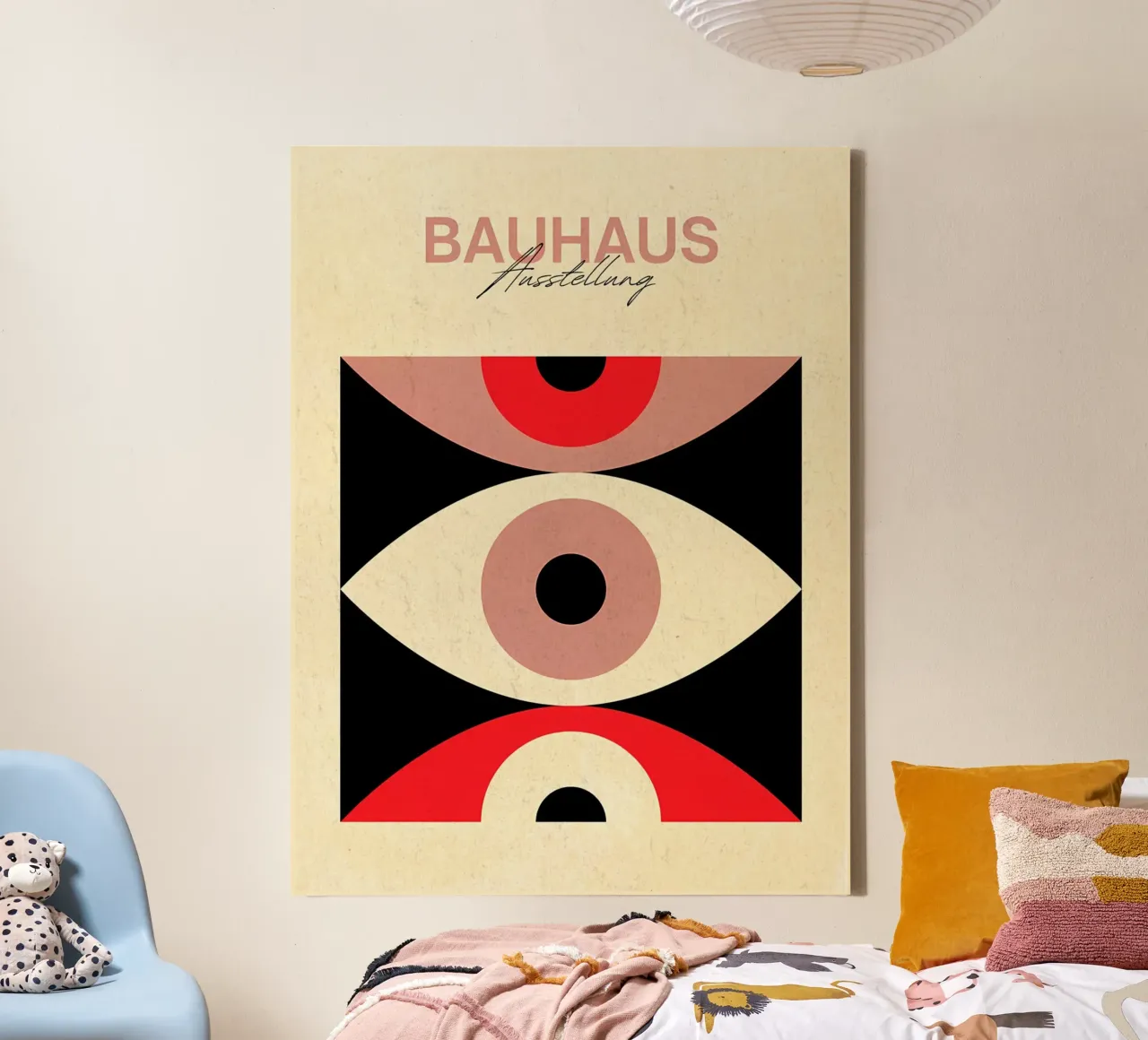 Poster della mostra Bauhaus Occhio astratto tela con Cornice a cassetta da Ashley Studio