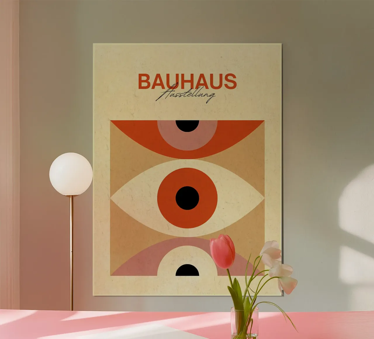 Mostra Bauhaus Arte astratta degli occhi poster con telaio in legno da Ashley Studio