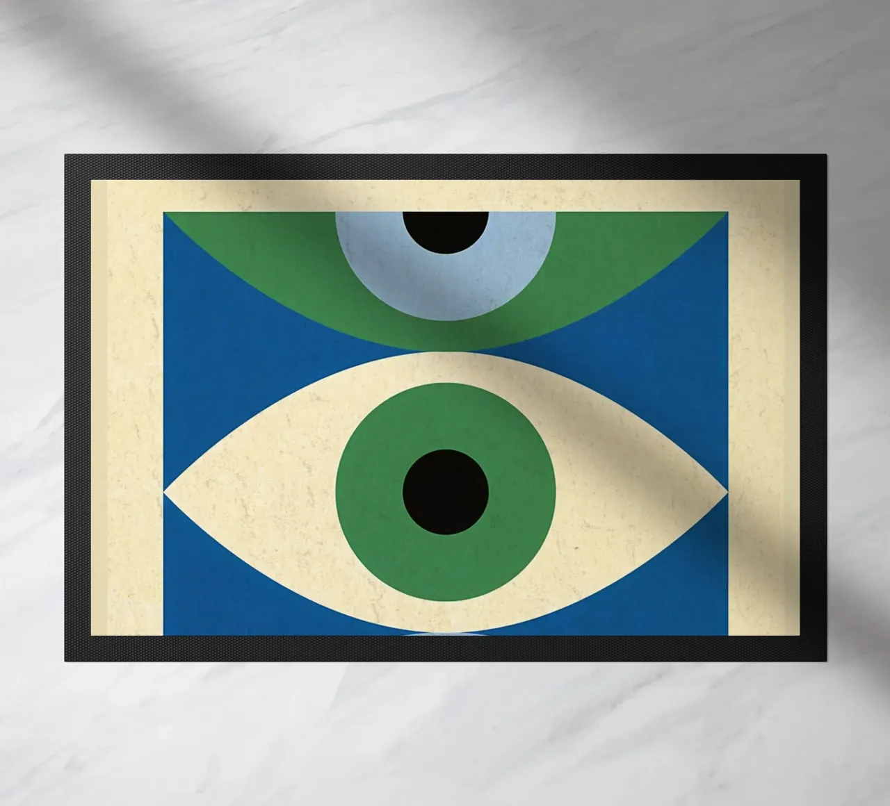 Bauhaus exhibition Abstract Eye Art doormat by Ashley Studio