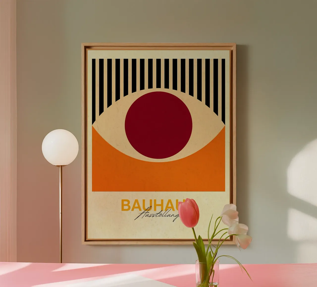 Poster d'arte astratta della mostra Bauhaus tela con Cornice a cassetta da Ashley Studio