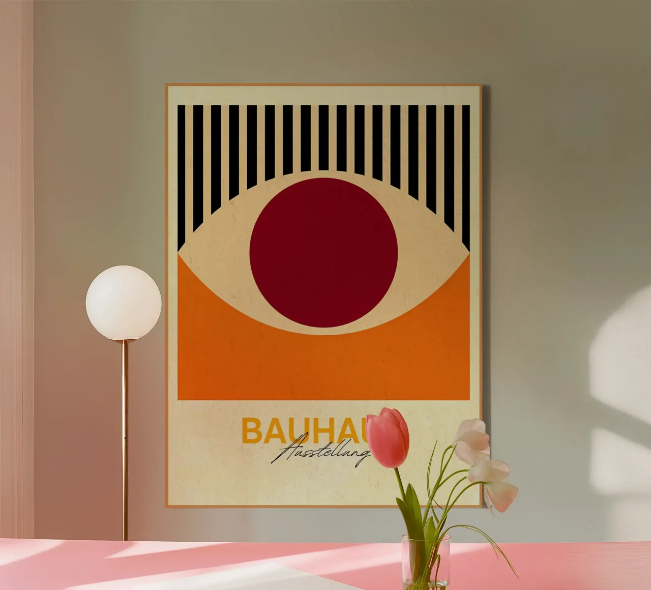 Poster d'arte astratta della mostra Bauhaus tela con Cornice a cassetta da Ashley Studio