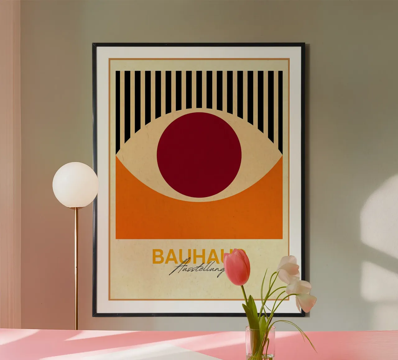 Poster d'arte astratta della mostra Bauhaus poster con telaio in legno da Ashley Studio