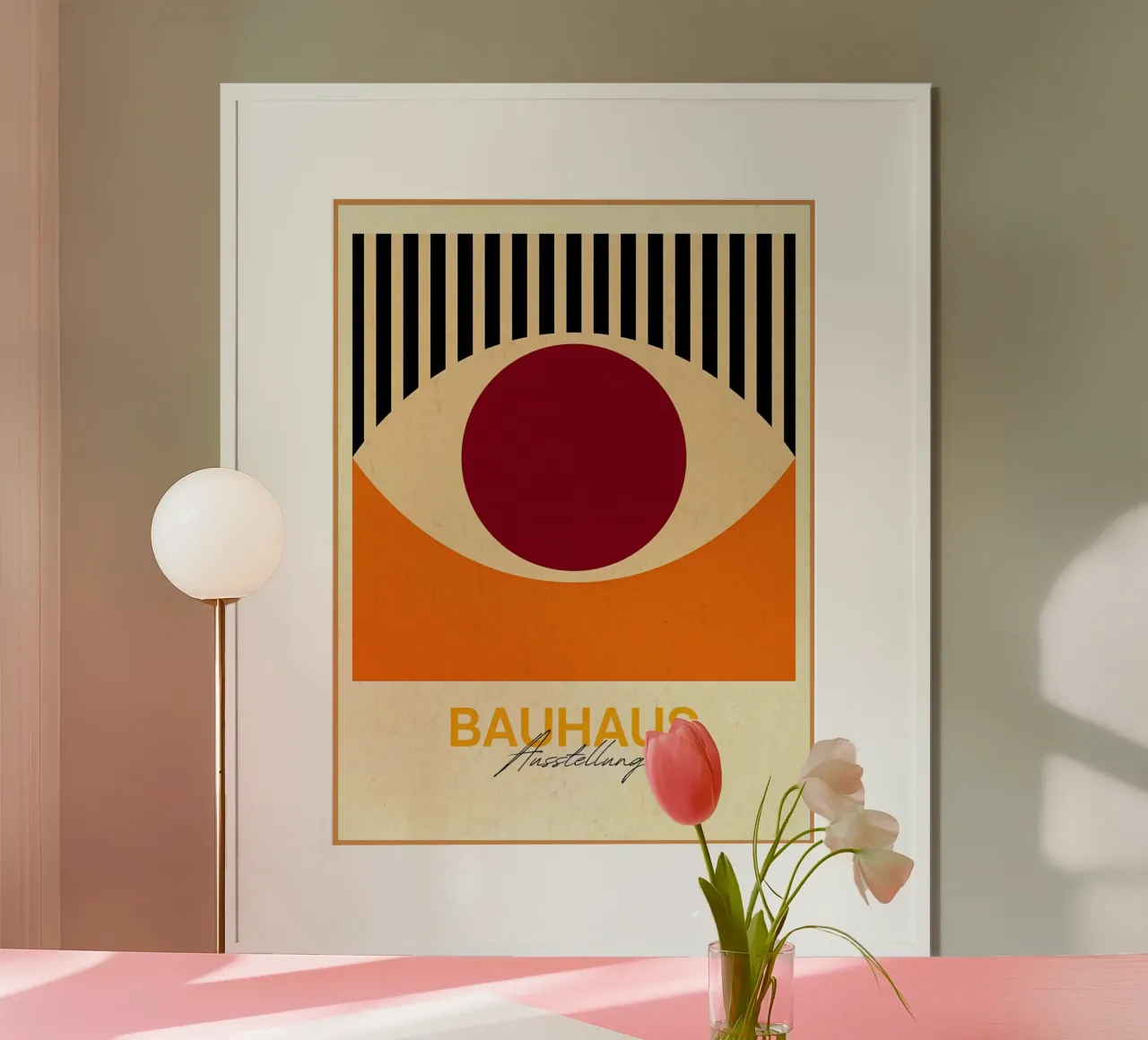 Poster d'arte astratta della mostra Bauhaus poster con telaio in legno da Ashley Studio