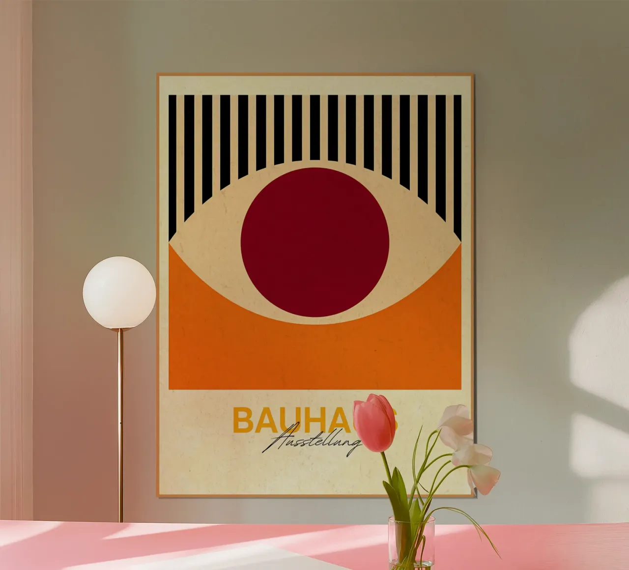 Poster d'arte astratta della mostra Bauhaus poster con telaio in legno da Ashley Studio