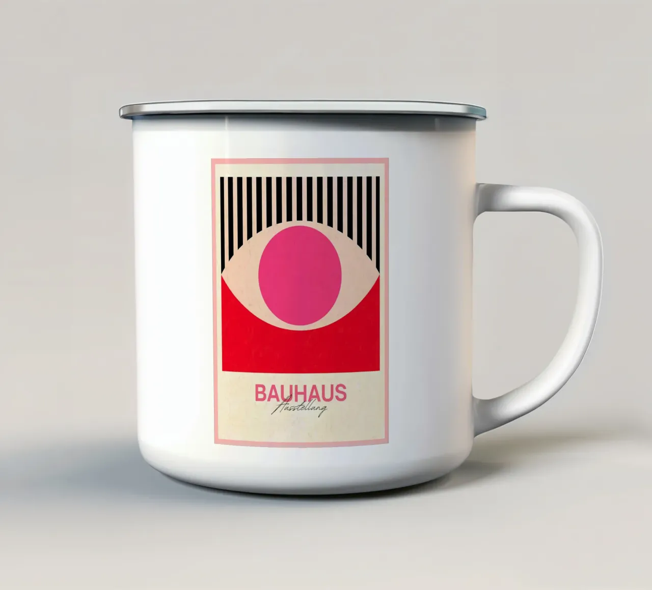 Bauhaus Exhibition Abstract Art Poster enamel mug by Ashley Studio