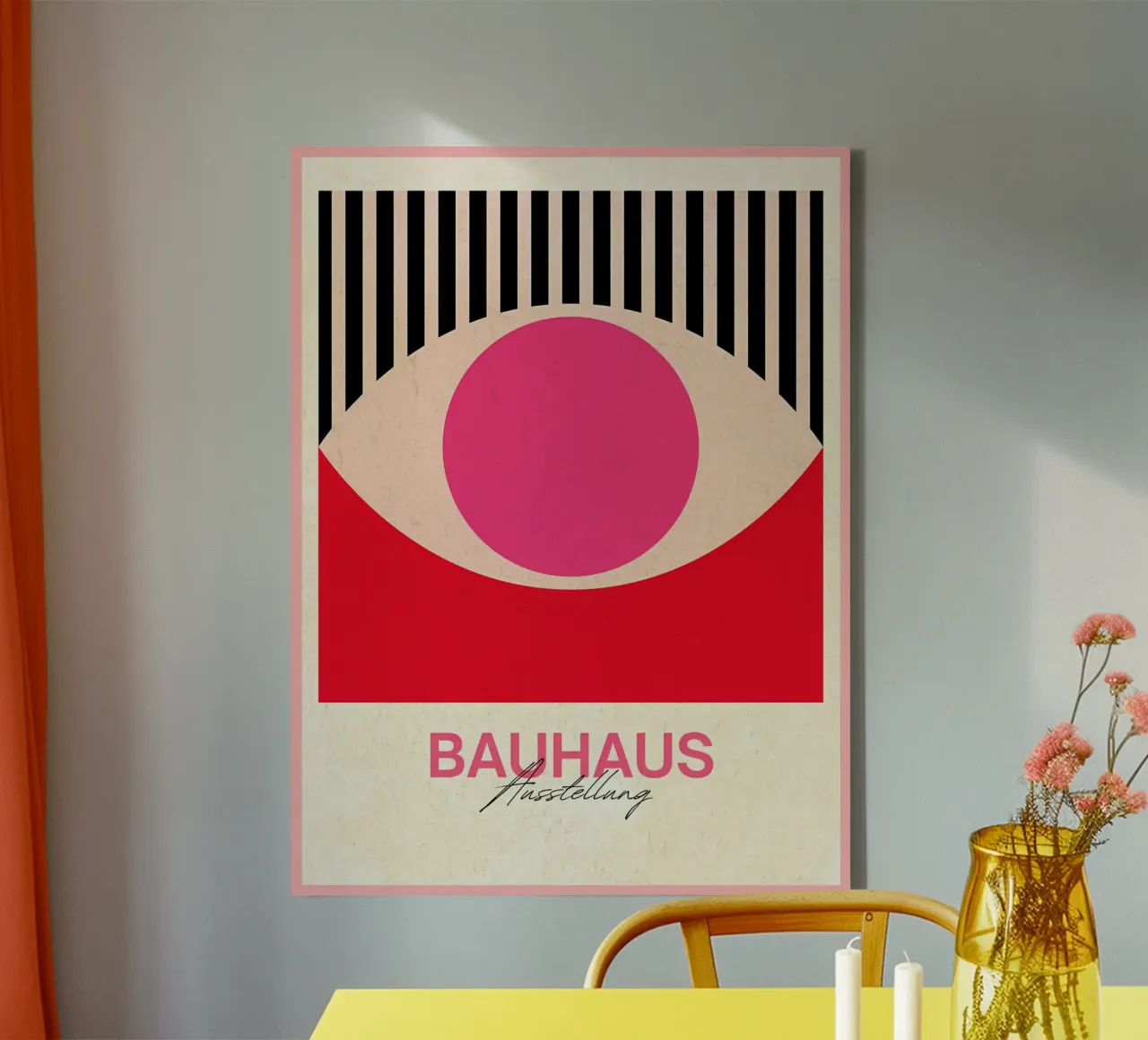 Poster d'arte astratta della mostra Bauhaus tela con Cornice a cassetta da Ashley Studio
