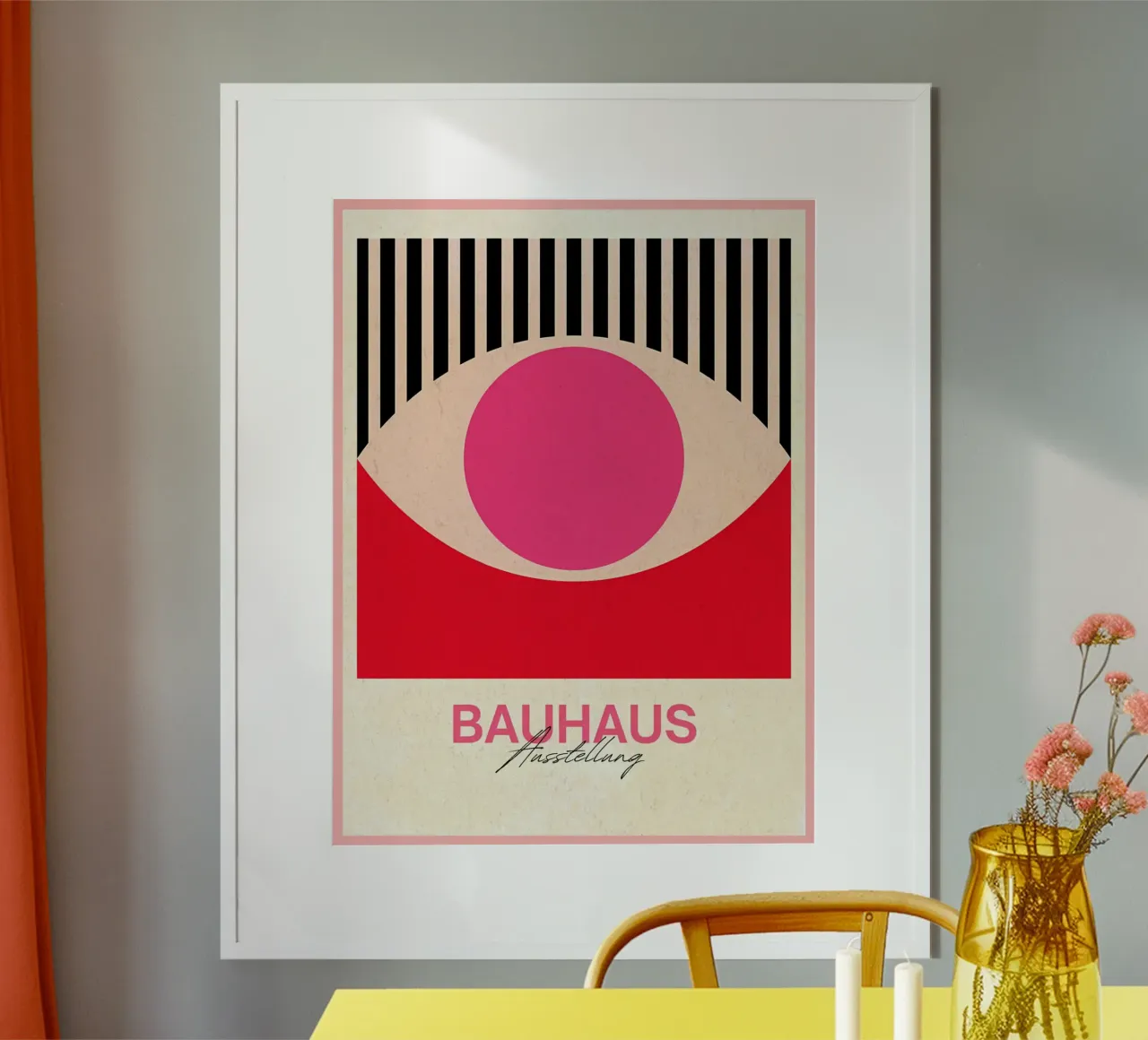 Poster d'arte astratta della mostra Bauhaus poster con telaio in legno da Ashley Studio