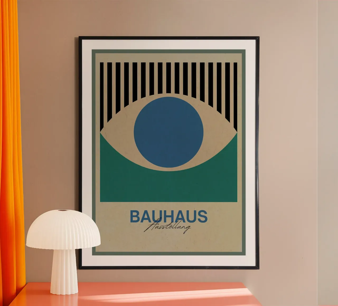 Poster d'arte astratta della mostra Bauhaus poster con telaio in legno da Ashley Studio