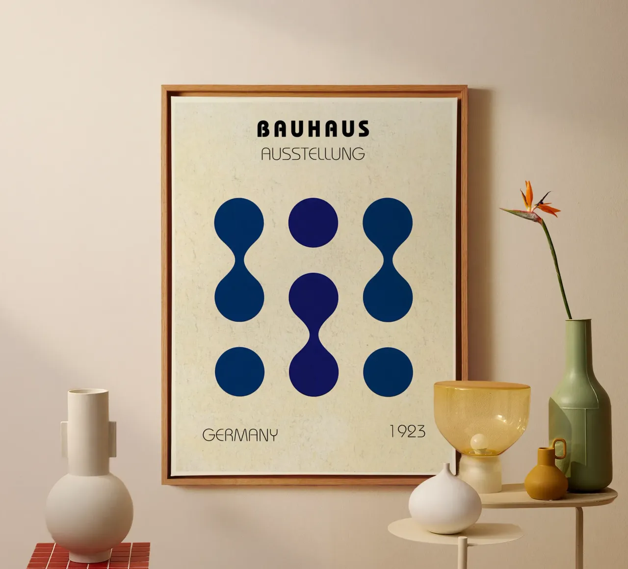Bauhaus Tentoonstelling 1923 Poster canvas met Baklijst van Ashley Studio