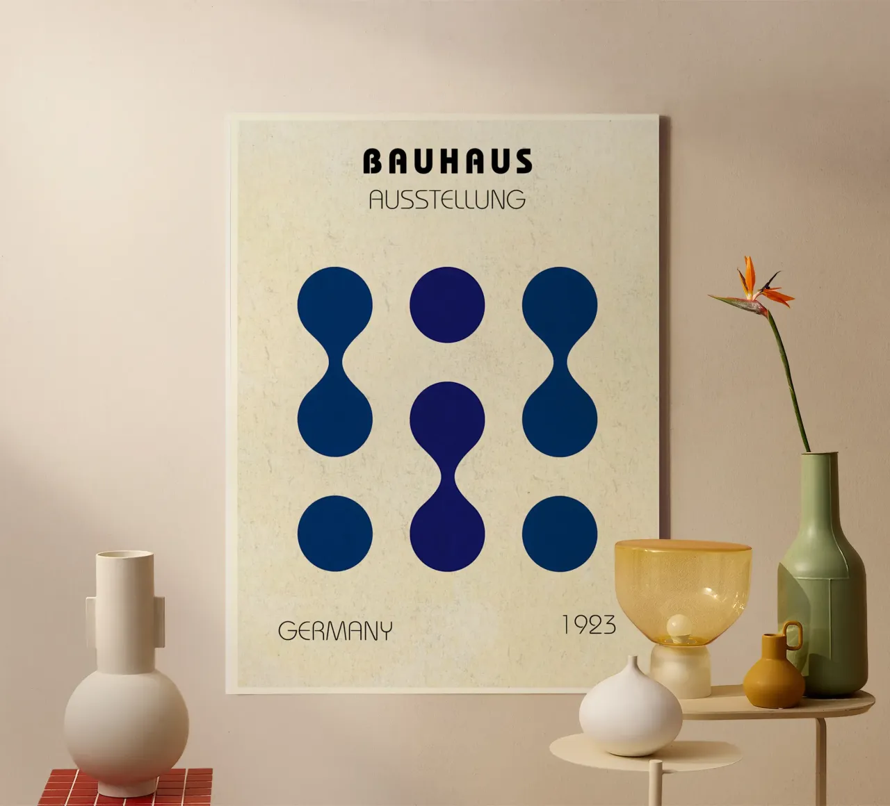 Bauhaus Tentoonstelling 1923 Poster canvas met Baklijst van Ashley Studio