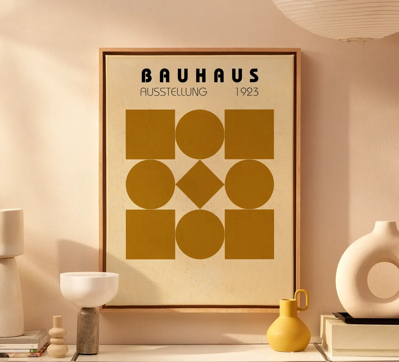 Bauhaus Tentoonstelling 1923 Poster canvas met Baklijst van Ashley Studio