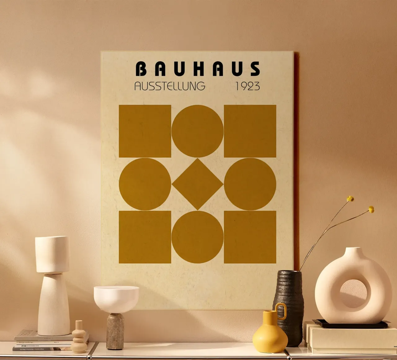 Bauhaus Tentoonstelling 1923 Poster canvas met Baklijst van Ashley Studio