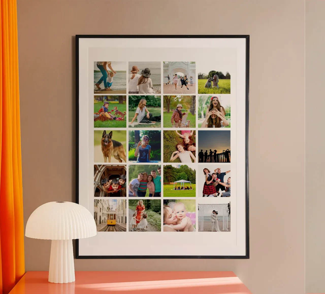 Custom 20 Photo Collage Grid poster by Paigaam Studio