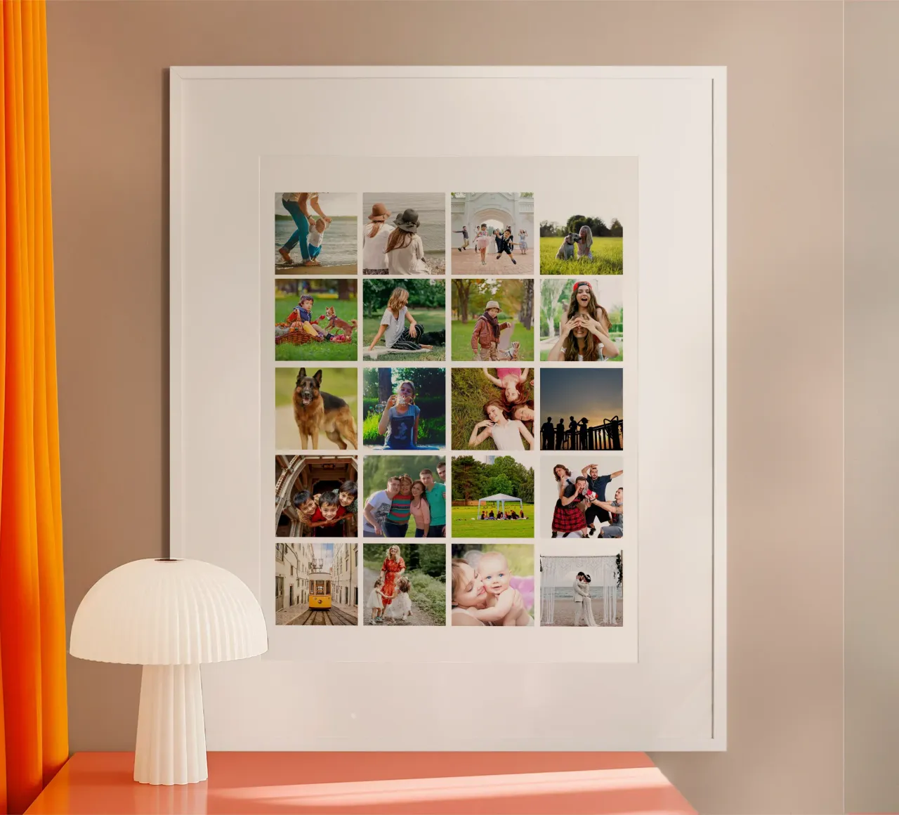 Custom 20 Photo Collage Grid poster by Paigaam Studio