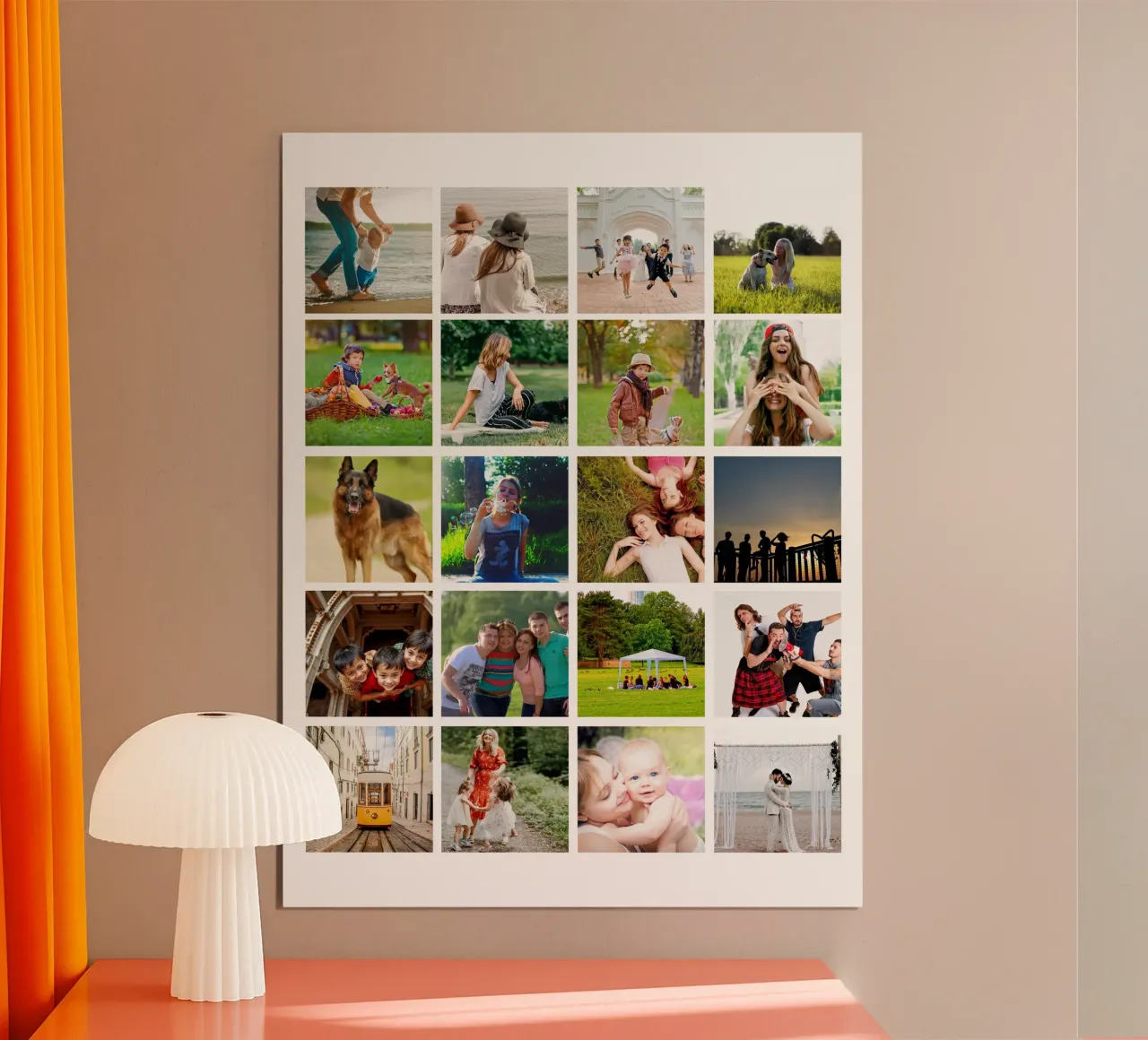 Custom 20 Photo Collage Grid poster by Paigaam Studio