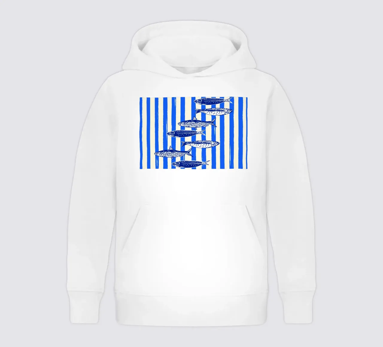 Sardines à rayures bleues - Art minimal nautique sweat à capuche enfant de EDMPROJECT