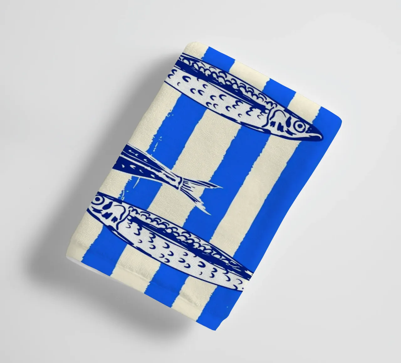 Blue Stripe Sardines – Nautical Minimal Art towel by EDMPROJECT