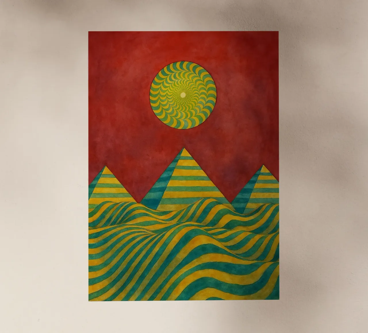 sun and mountain abstract drawing ilustration backlit film by Permatax