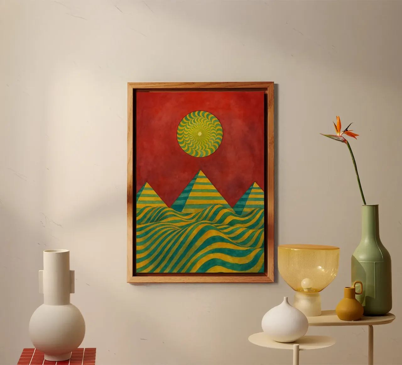 sun and mountain abstract drawing ilustration forex plate by Permatax