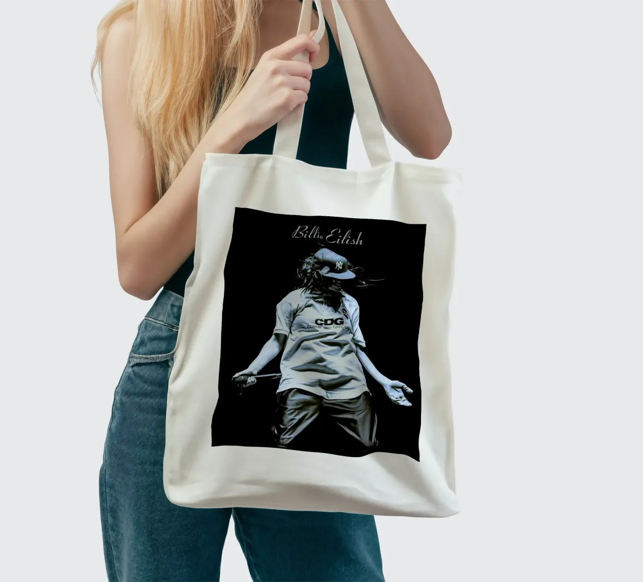 Billie Eilish perfom 055 borsa in juta da AudioLibrary