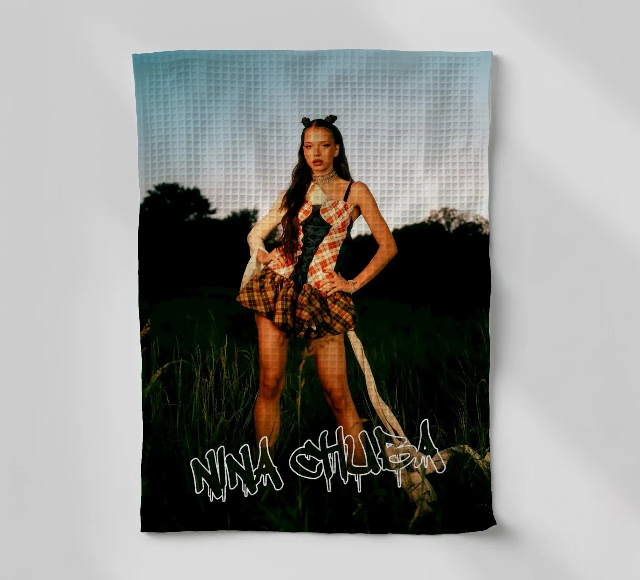 nina Chuba 122 tea towel by AudioLibrary