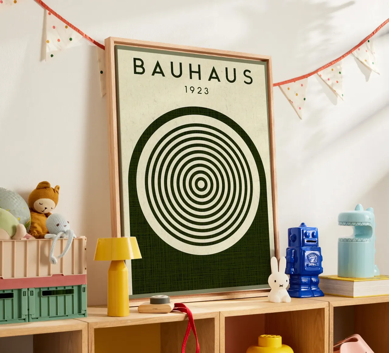 Bauhaus 1923 Manifesto minimalista tela con Cornice a cassetta da Ashley Studio
