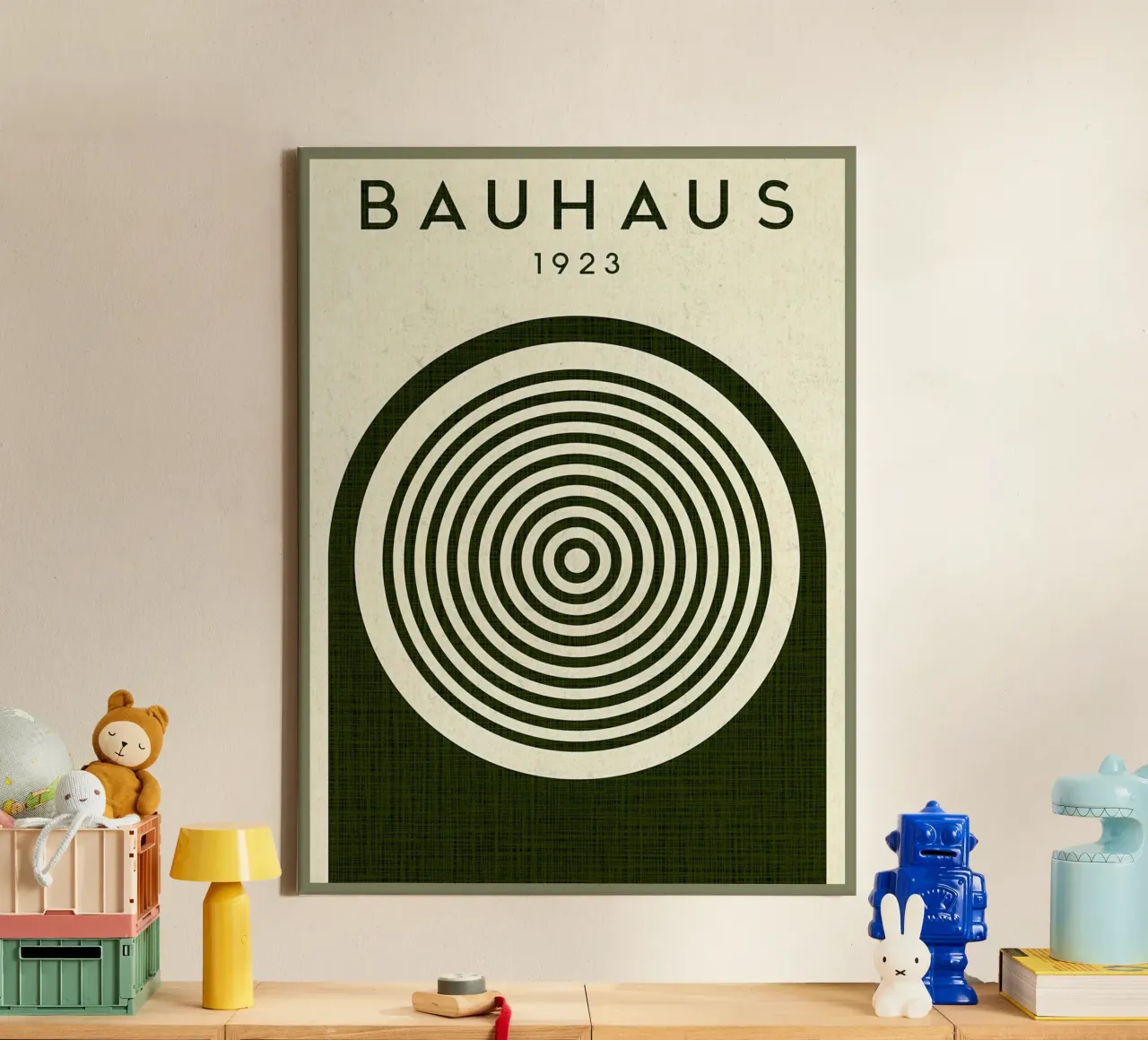 Bauhaus 1923 Manifesto minimalista tela con Cornice a cassetta da Ashley Studio