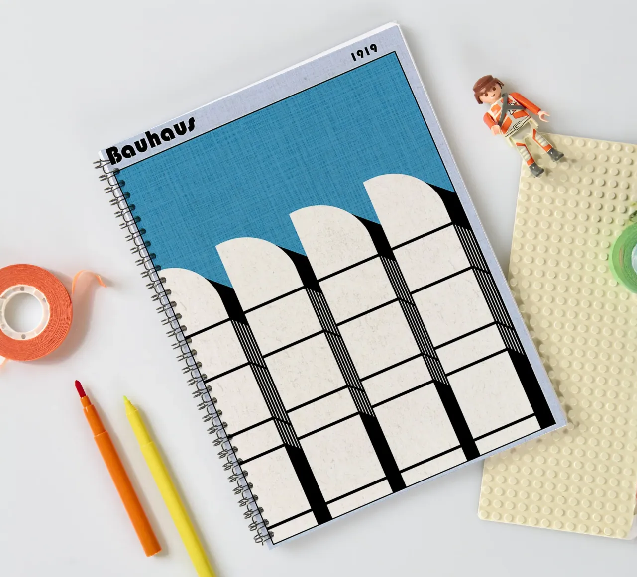 Bauhaus 1919 Poster spiral notebook by Ashley Studio