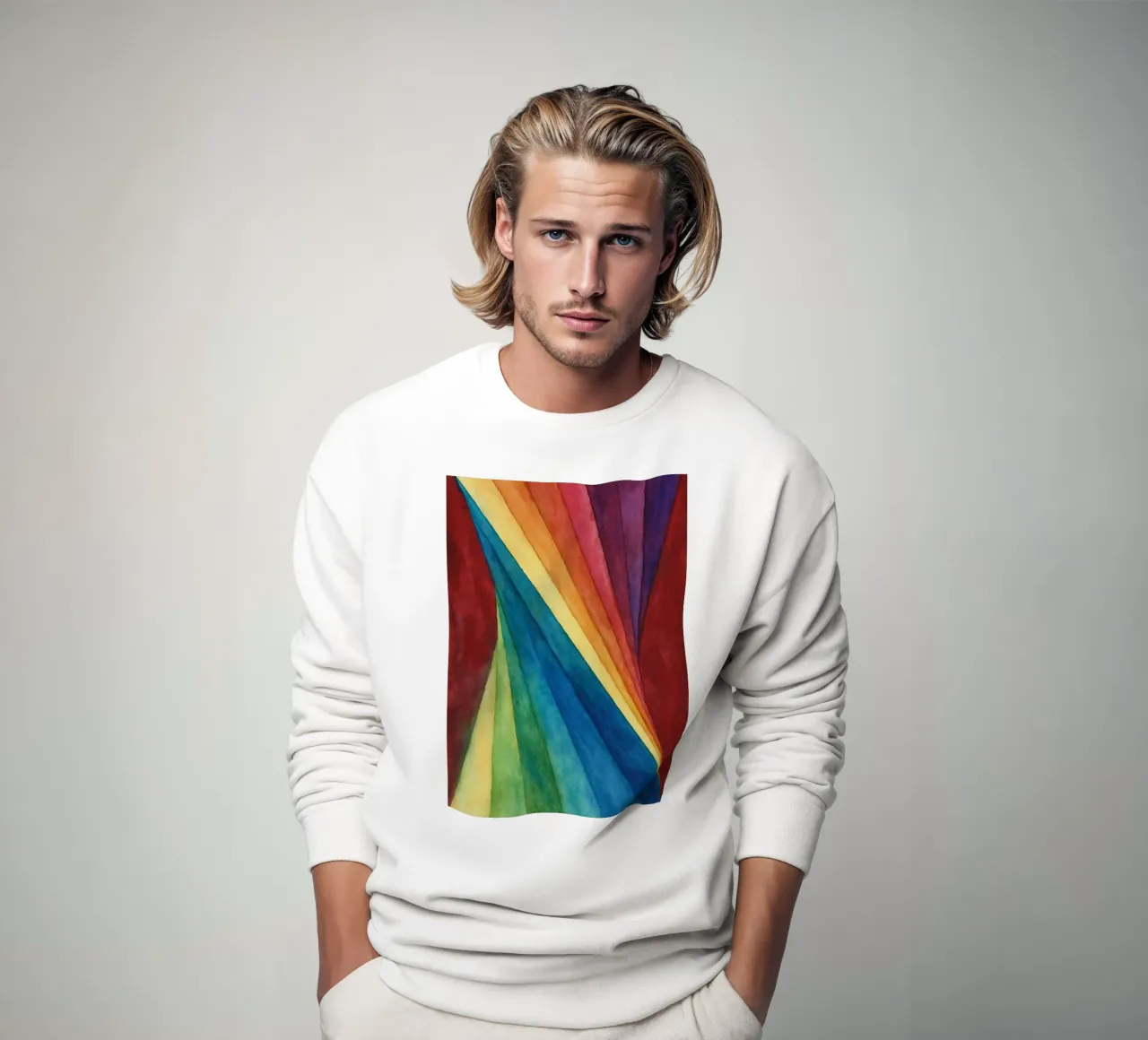 arco iris retorcido dibujo abstracto ilustración sudadera de Permatax