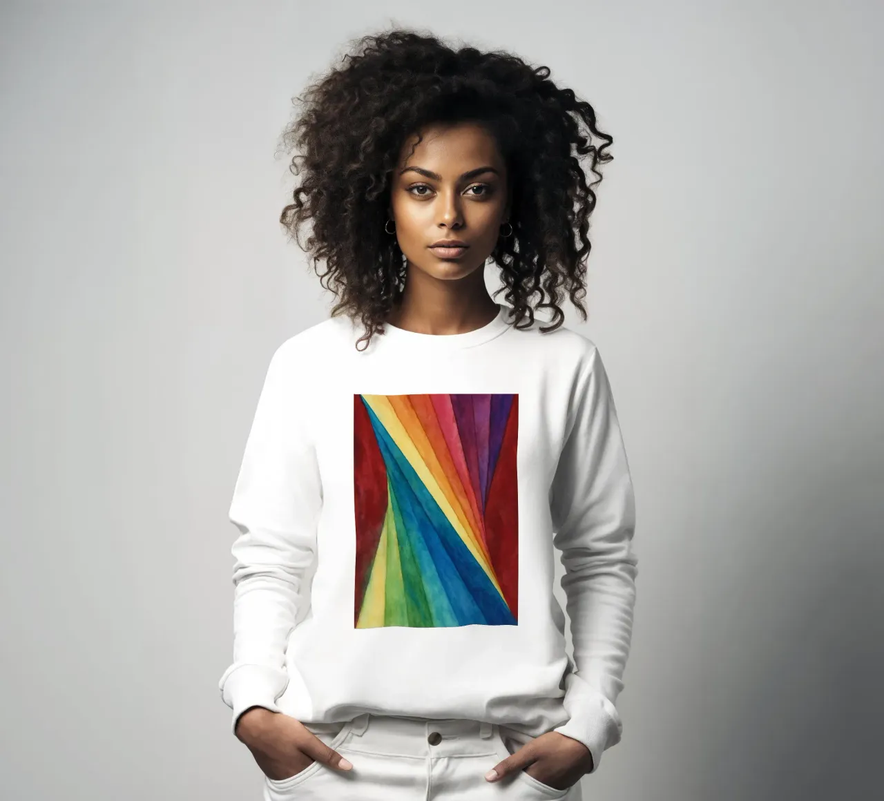 arco iris retorcido dibujo abstracto ilustración sudadera de Permatax