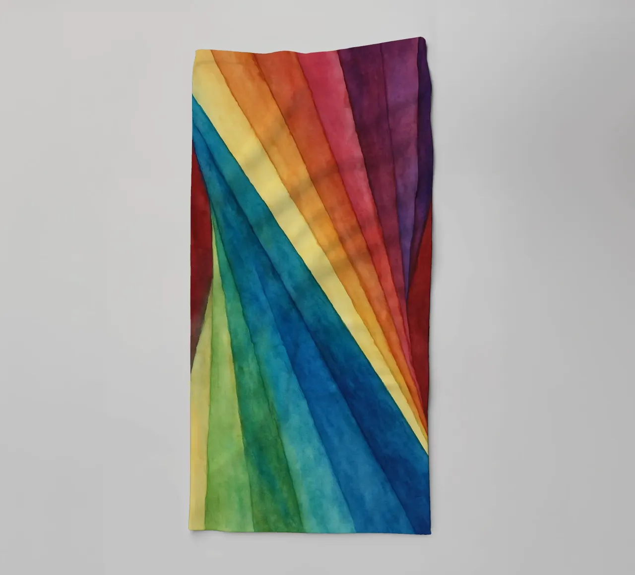 gedraaide regenboog abstracte tekening ilustratie badhanddoek van Permatax