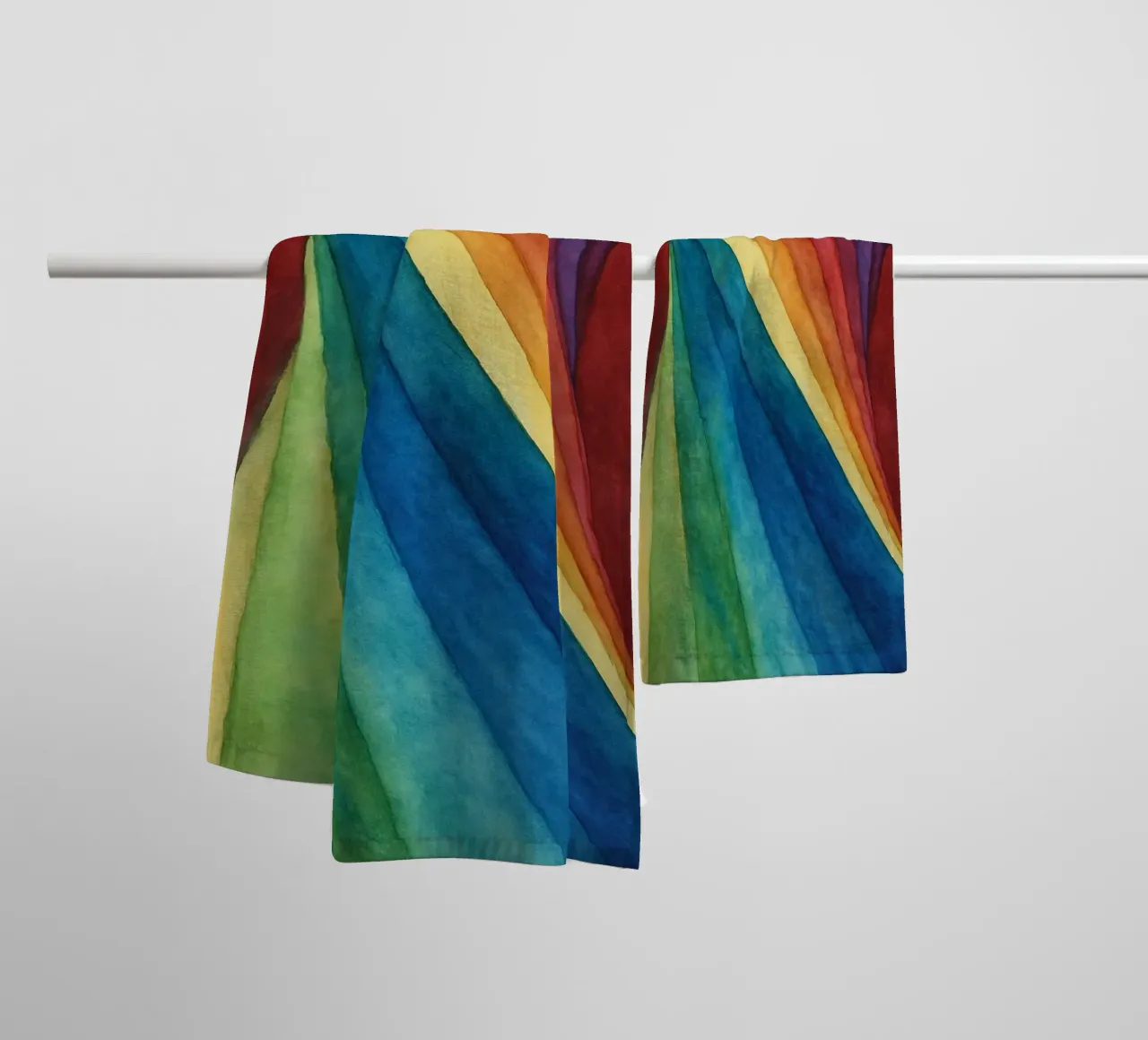 gedraaide regenboog abstracte tekening ilustratie badhanddoek van Permatax