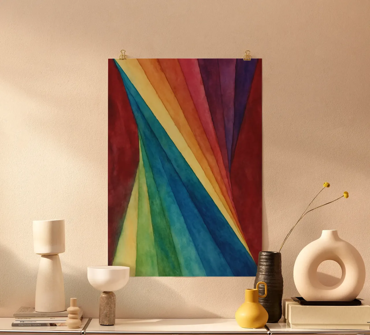 gedraaide regenboog abstracte tekening ilustratie hahnemühle van Permatax