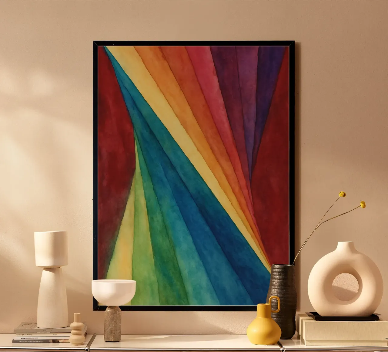 gedraaide regenboog abstracte tekening ilustratie hahnemühle van Permatax