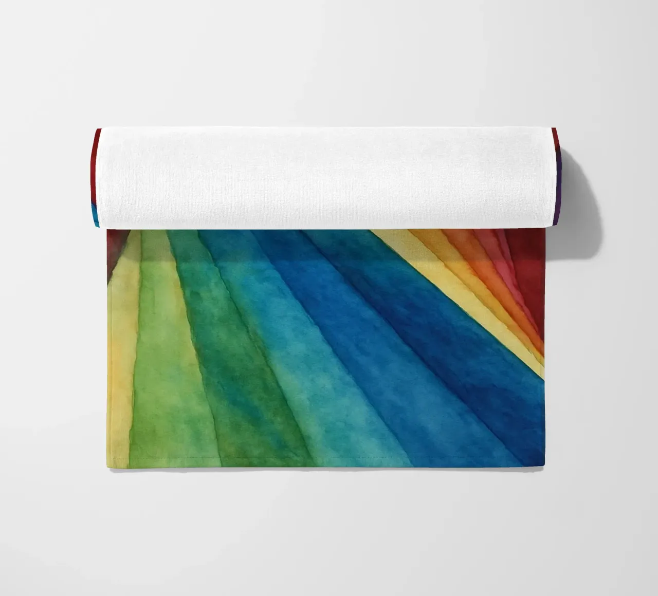 gedraaide regenboog abstracte tekening ilustratie strandhanddoek van Permatax