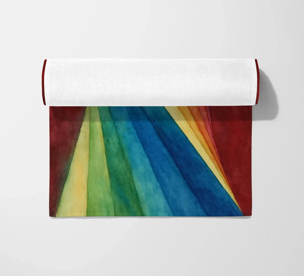 gedraaide regenboog abstracte tekening ilustratie strandhanddoek van Permatax