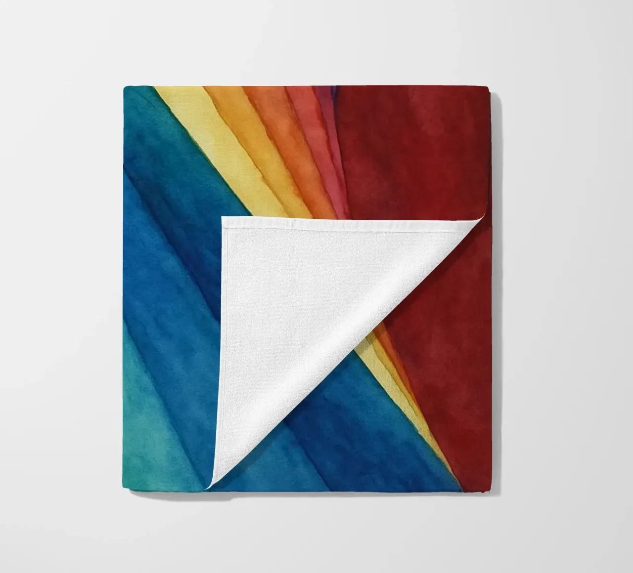 gedraaide regenboog abstracte tekening ilustratie strandhanddoek van Permatax