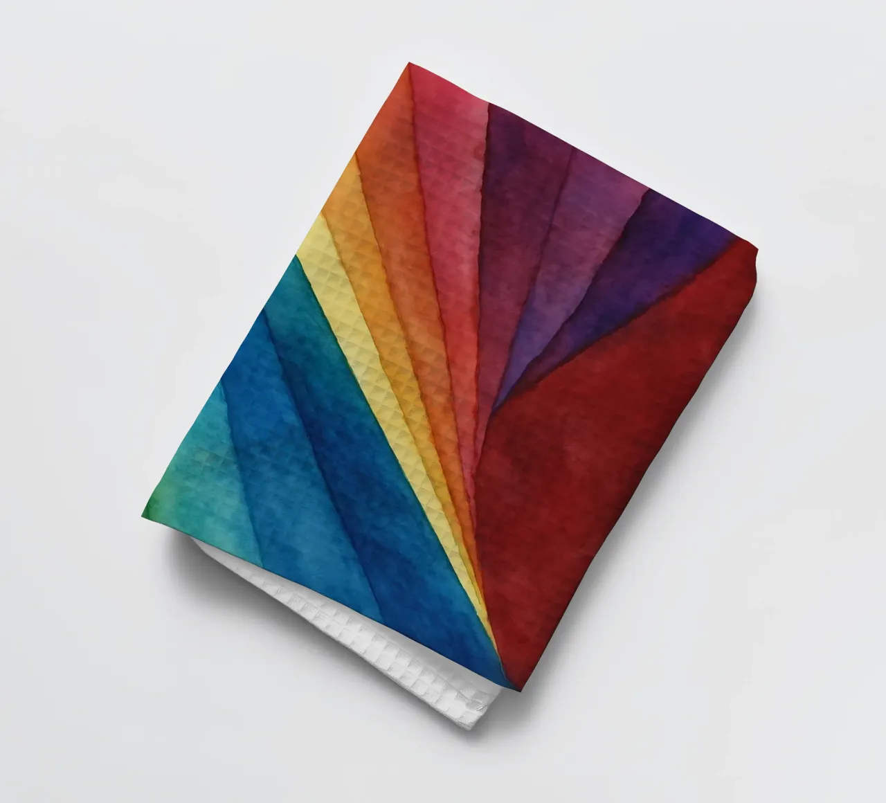 gedraaide regenboog abstracte tekening ilustratie theedoek van Permatax