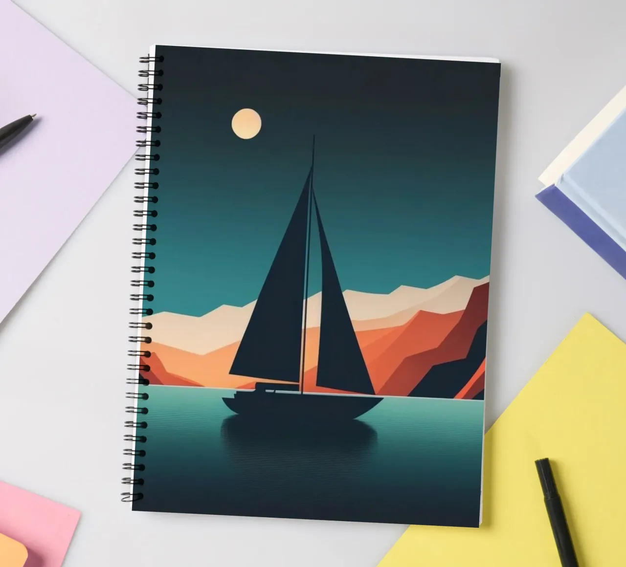 silhouette reflection spiral notebook by twillight