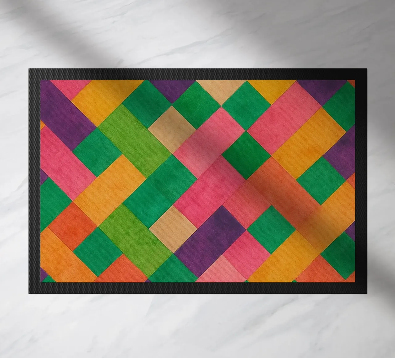 webbing colorful abstract drawing ilustration doormat by Permatax