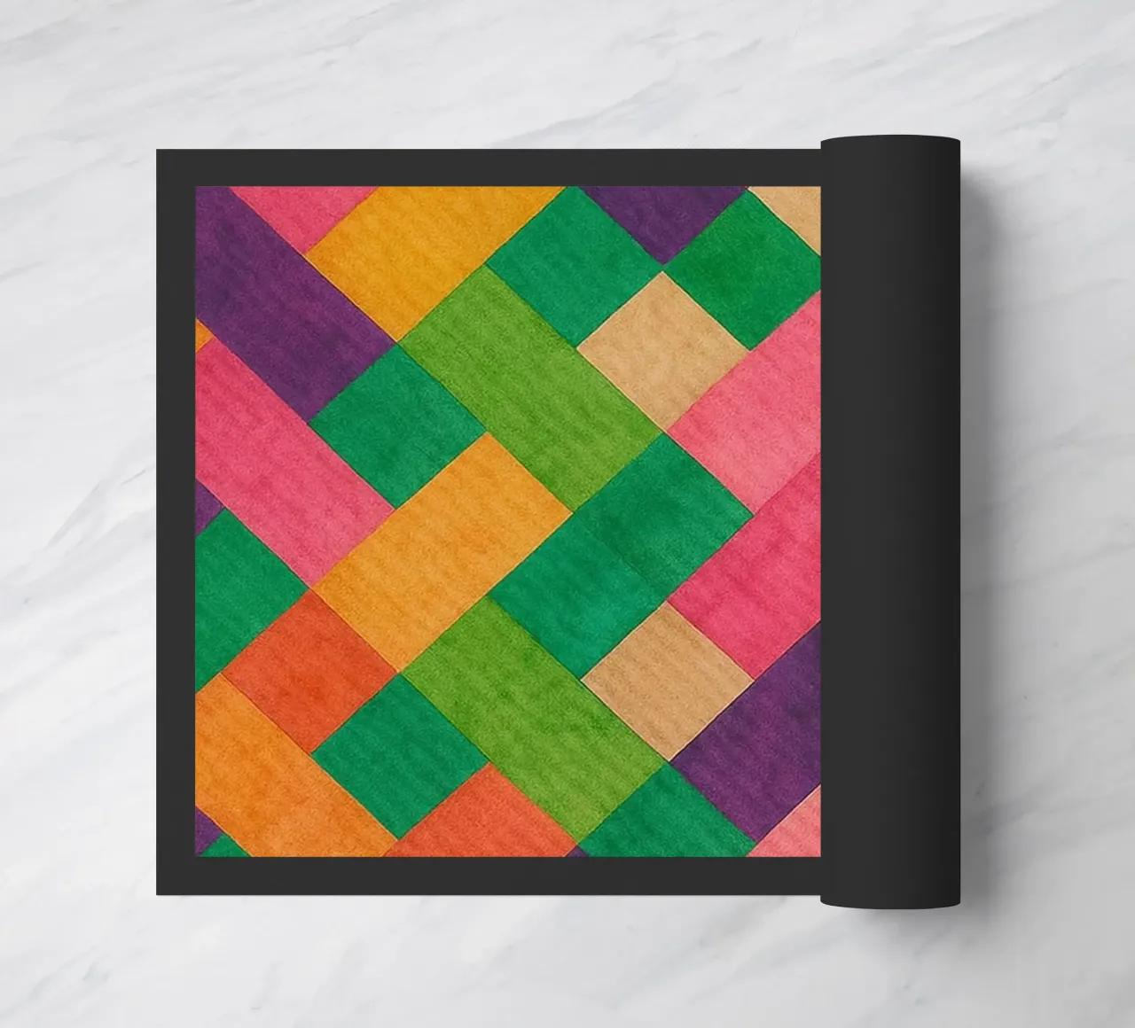 webbing colorful abstract drawing ilustration doormat by Permatax