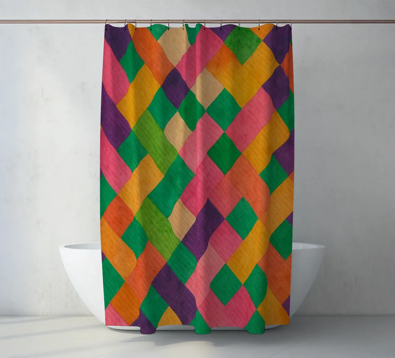 webbing colorful abstract drawing ilustration shower curtain by Permatax