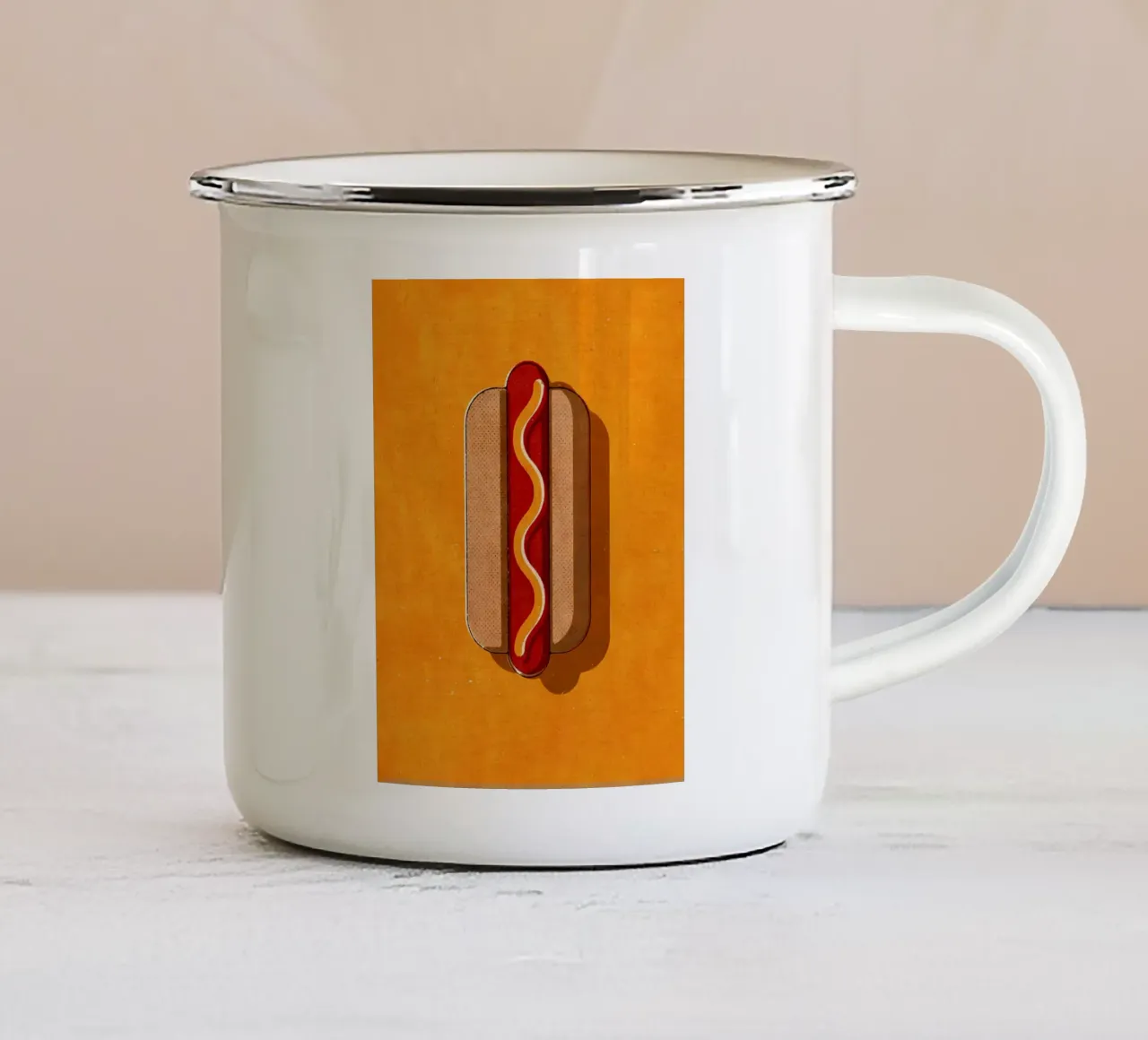 Hot Dog tazza in smalto da Matlock Studio