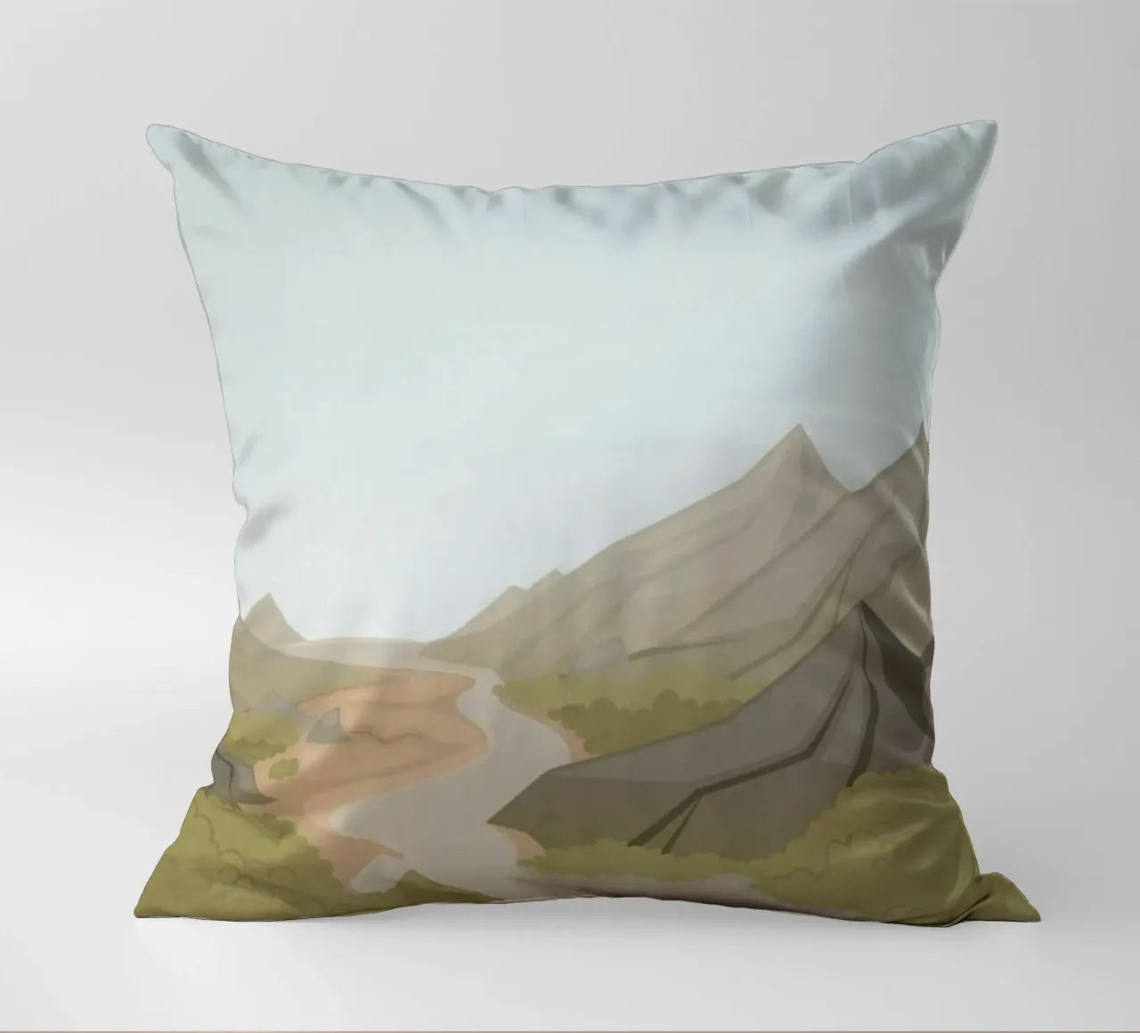 countryside terrain decorative cushion by twillight