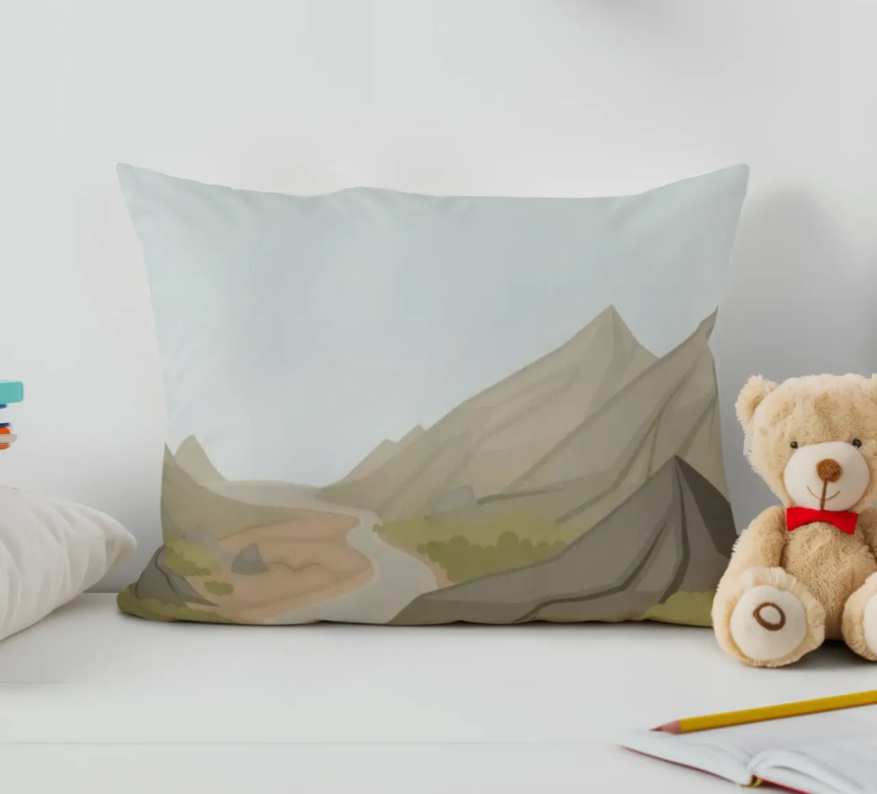 countryside terrain decorative cushion by twillight
