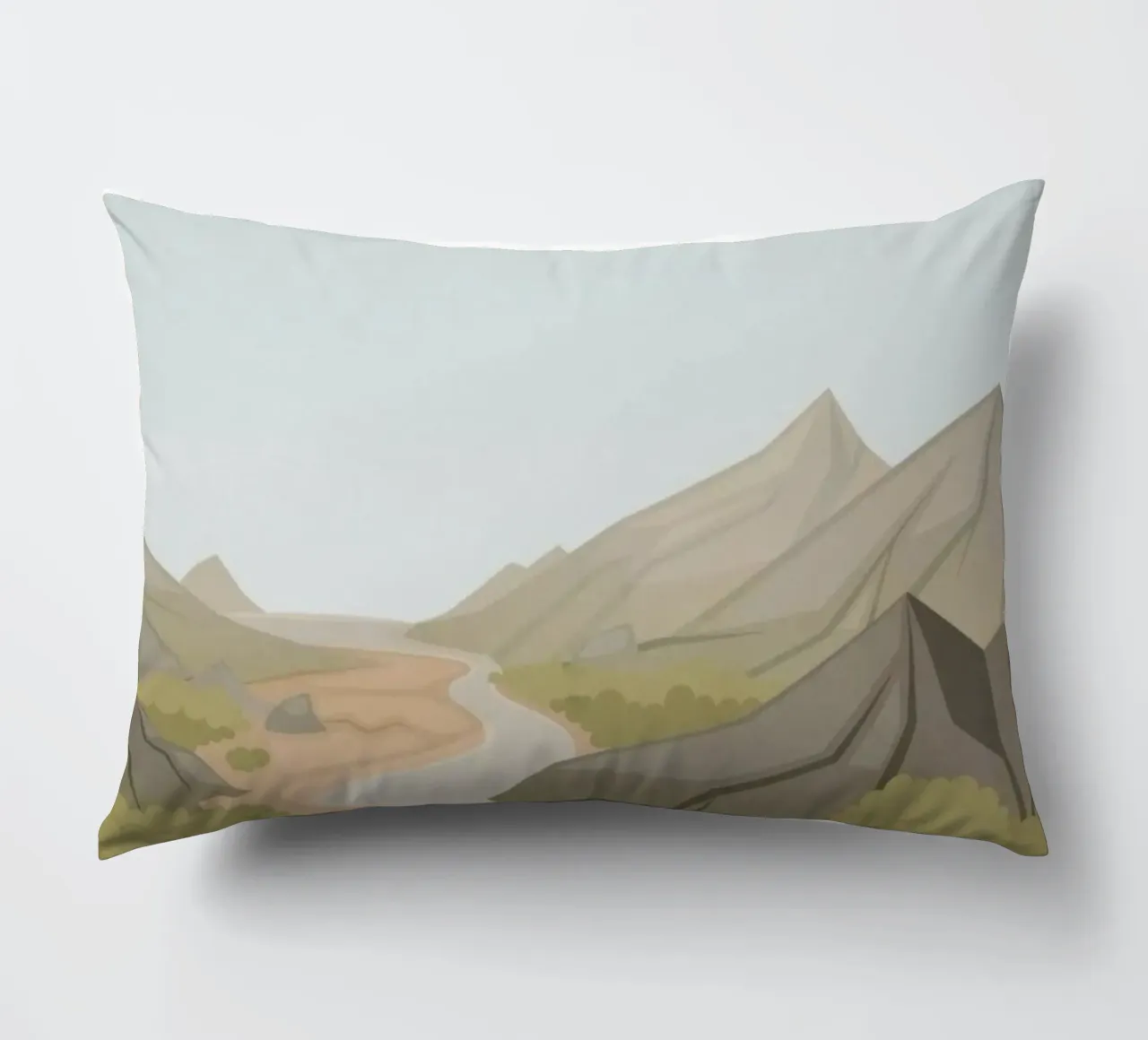 countryside terrain decorative cushion by twillight