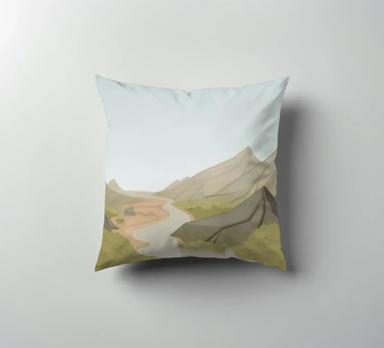 countryside terrain decorative cushion by twillight