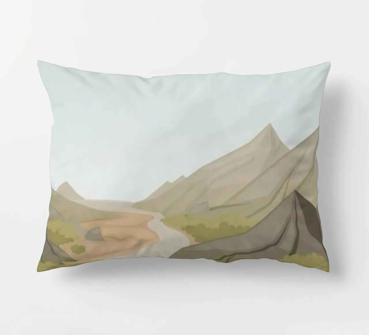 countryside terrain decorative cushion by twillight